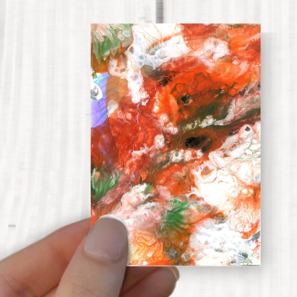Original ACEO - Miniature Abstract Painting - Organic Abstract 2 - Picture 2 of 5